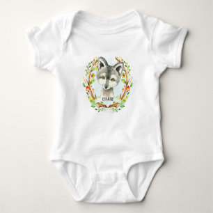 Cute Baby Wolf  Baby Bodysuit