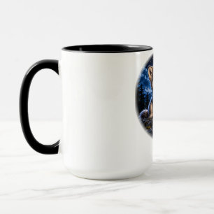 Cute Baby Wolf Under the Starry Moon – Kids T-Shir Mug