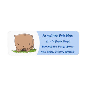 Cute baby wombat cartoon illustration