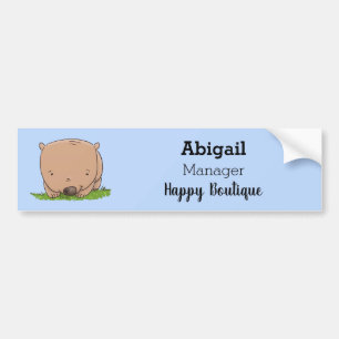 Cute baby wombat cartoon illustration bumper sticker
