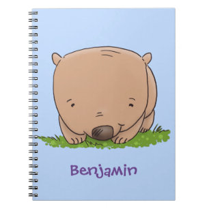 Cute baby wombat cartoon illustration notebook