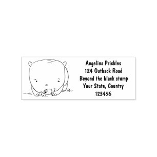 Cute baby wombat cartoon illustration rubber stamp