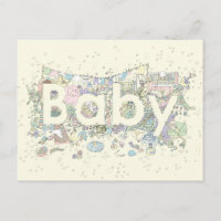 Cute Baby Word Art Pastel Colours Gender Neutral