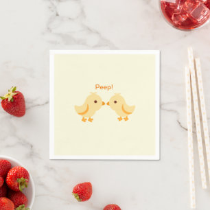 Cute Baby Yellow Chick Baby Shower Napkin