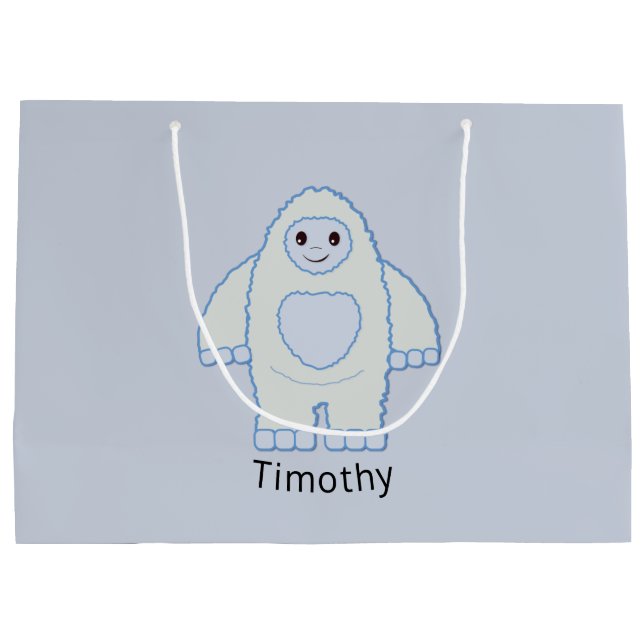 Cute Baby Yeti Large Gift Bag (Back)
