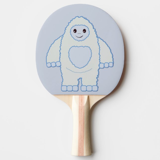 Cute Baby Yeti Ping Pong Paddle (Front)