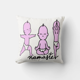 Cute Baby Yoga Throw Pillow - Namaste Baby Gift