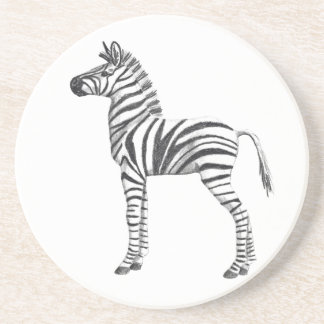 Cute Baby Zebra Drawing Coaster