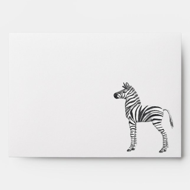 Cute Baby Zebra Drawing Envelopes (Front)