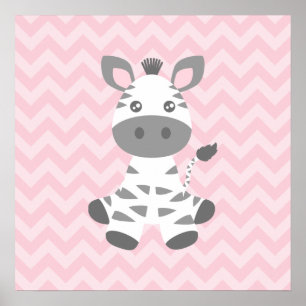 Cute Baby Zebra Poster