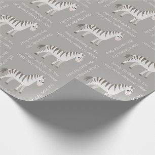 Cute Baby Zebra Safari Theme Party or Shower Wrapping Paper
