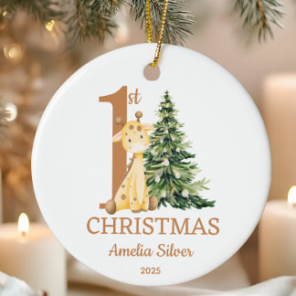 Cute Baby's 1st Christmas Personalised Ceramic Tree Decoration