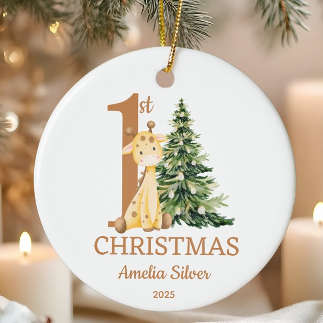Cute Baby's 1st Christmas Personalised Ceramic Tree Decoration (Creator Uploaded)