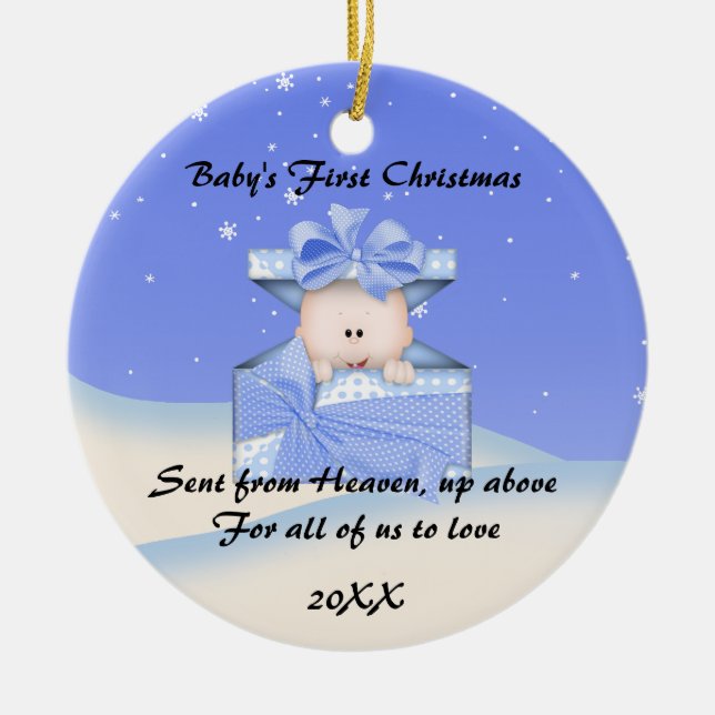 CUTE Baby's First Christmas Ceramic Tree Decoration (Front)