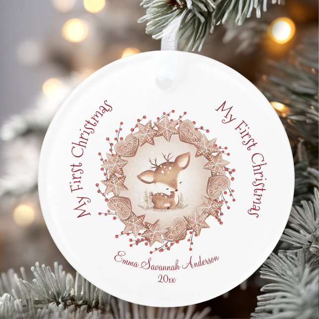 Cute Baby's First Christmas Ornament Deer Red (Cute Baby's First Christmas Ornament Deer Red)