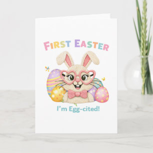 Cute Baby's First Easter Egg-cited Bunny Card