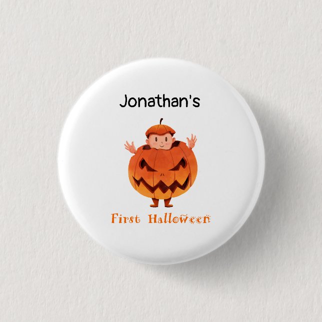 cute Baby's first Halloween Jack o Lantern 3 Cm Round Badge (Front)