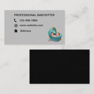 cute babysitter business cards