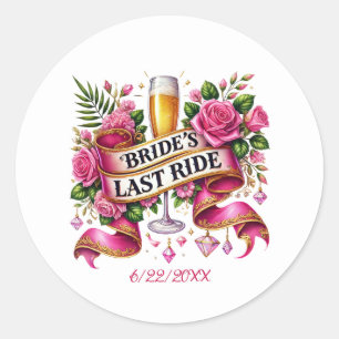 Cute Bachelorette Party add date  Classic Round Sticker