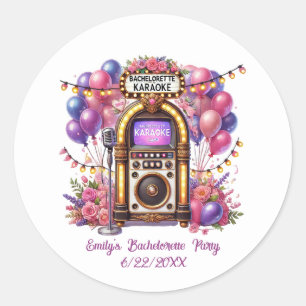 Cute Bachelorette Party add name date  Classic Round Sticker
