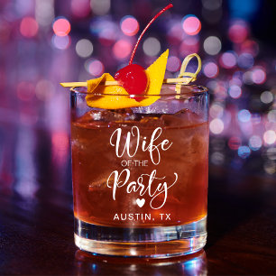 Cute Bachelorette Party Bride Whiskey Glass