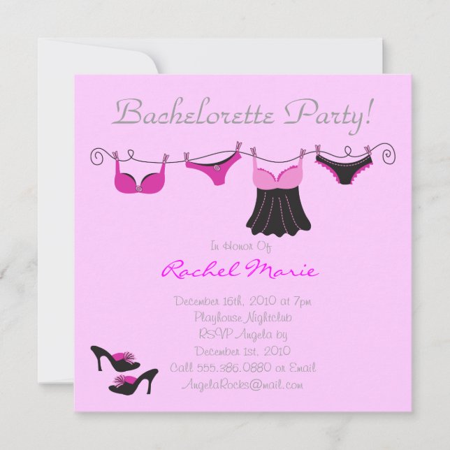 Cute Bachelorette Party Invitation (Front)