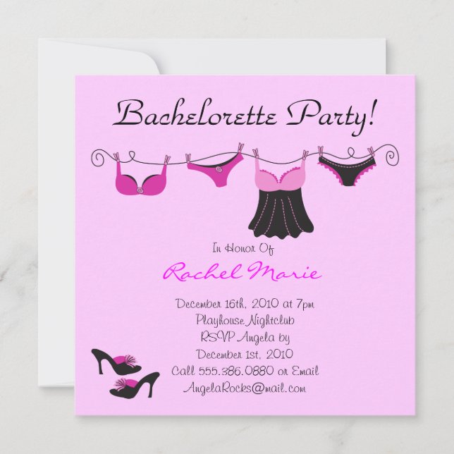 Cute Bachelorette Party Invitation (Front)