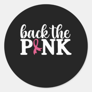 Cute Back The Pink Breast Cancer Awareness Month  Classic Round Sticker