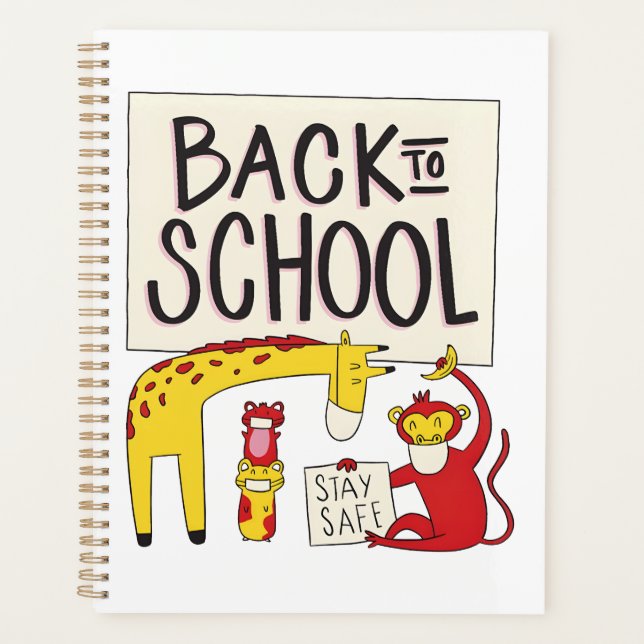 Cute Back to School Animals Safety Design Planner (Front)