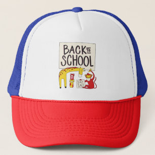 Cute Back to School Animals Safety Design Trucker Hat