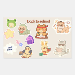 Cute Back to School Cats Sticker SheetSticker