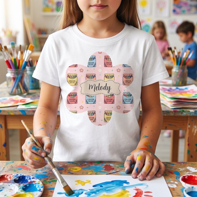 Cute Back to School Crayon Pattern  T-Shirt (Creator Uploaded)