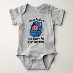 Cute Back-to-School Customisable “Brain Ready" Baby Bodysuit
