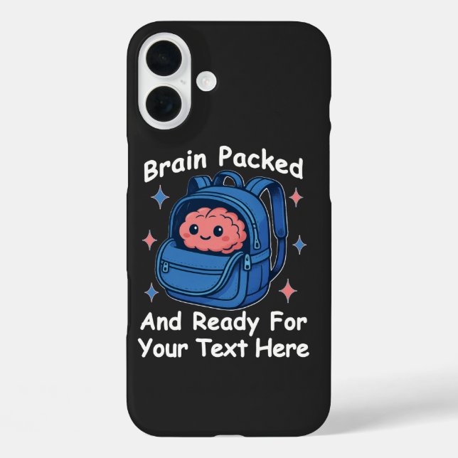 Cute Back-to-School Customisable “Brain Ready" Case-Mate iPhone Case (Back)
