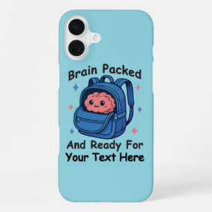 Cute Back-to-School Customisable “Brain Ready" iPhone 16 Plus Case