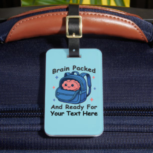 Cute Back-to-School Customisable “Brain Ready" Luggage Tag