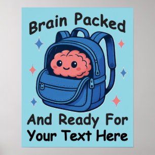 Cute Back-to-School Customisable “Brain Ready" Poster