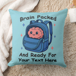 Cute Back-to-School Customizable “Brain Ready" Cushion