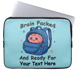 Cute Back-to-School Customizable “Brain Ready" Laptop Sleeve