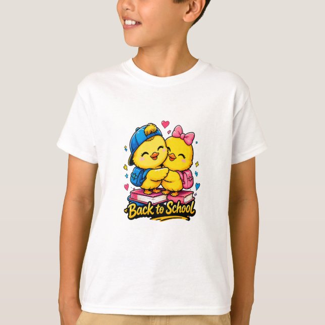 Cute Back to School Friends Learning Design T-Shirt (Front)