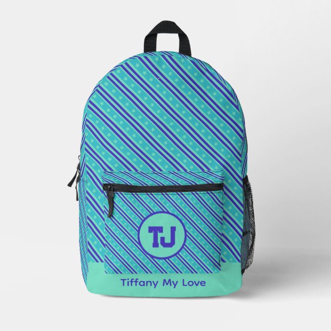 Cute Back To School Girly Patterned Backpack (Front)