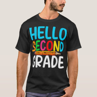 Cute Back To School Hello Second Grade First Day O T-Shirt
