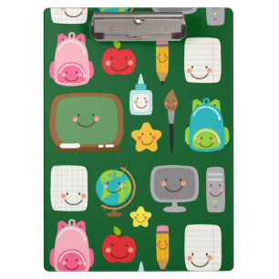 Cute Back to School Kawaii Classroom Supplies Clipboard