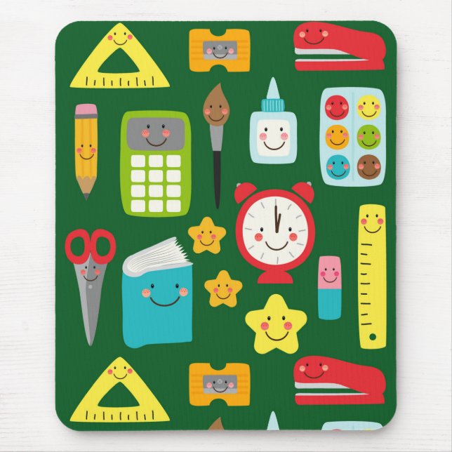 Cute Back to School Kawaii Classroom Supplies Mouse Pad (Front)