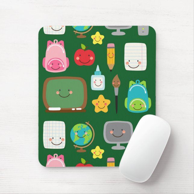 Cute Back to School Kawaii Classroom Supplies Mouse Pad (With Mouse)