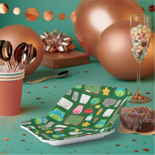 Cute Back to School Kawaii Classroom Supplies Paper Plate