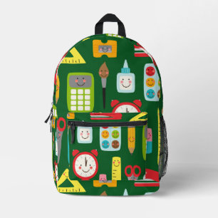 Cute Back to School Kawaii Classroom Supplies Printed Backpack