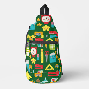 Cute Back to School Kawaii Classroom Supplies Sling Bag