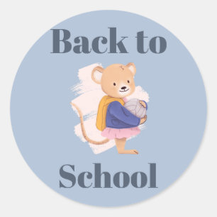 cute back to school mouse design classic round sticker