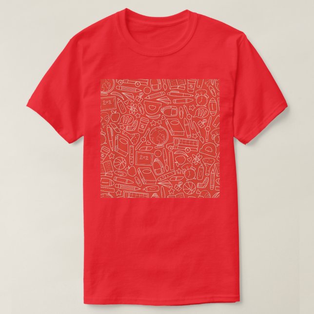 Cute Back to School Pattern Design T-Shirt (Design Front)